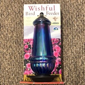 Wishful Bird Feeder - Iridescent Blue Glass